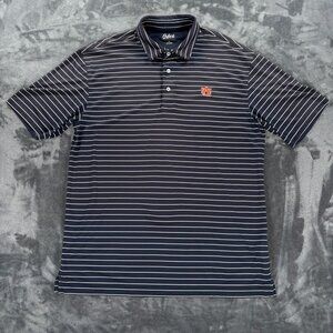 Oxford America Auburn Tigers XL Polo Shirt Striped Navy White NCAA Golf Football